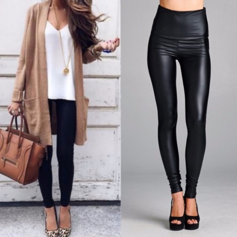 Black Slick Leggings